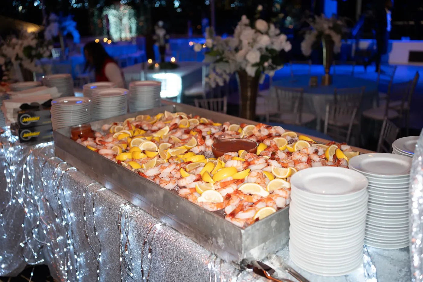 Raw bar on ice at the Arctic station