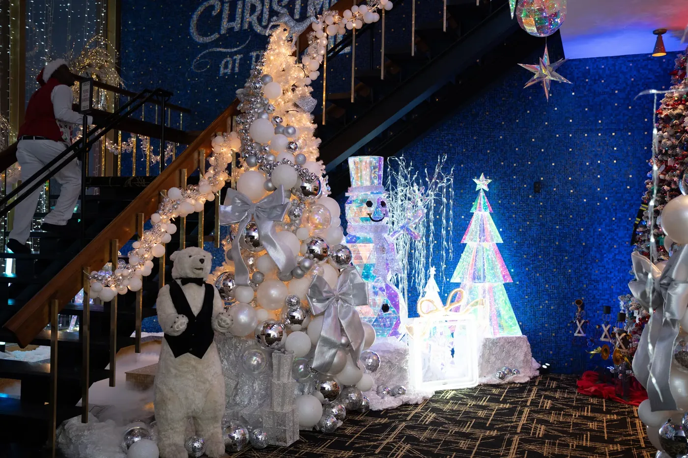 Christmas trees and stars in the lobby
