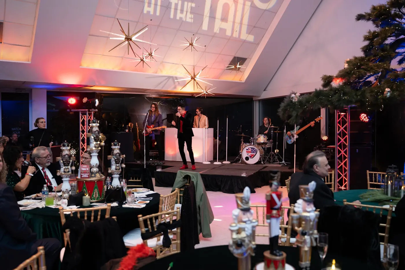 The band on stage upstairs