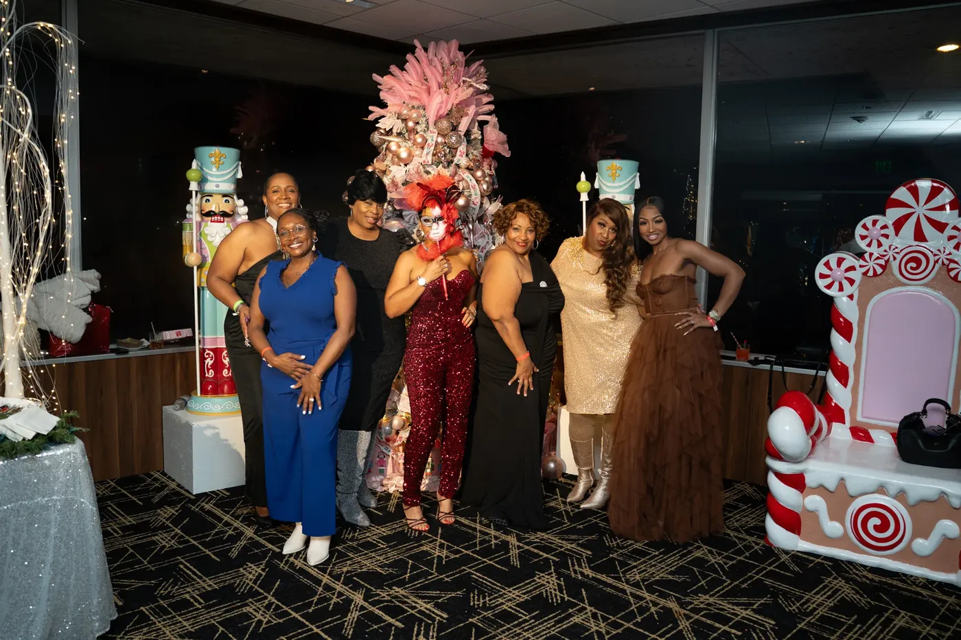 Group at the candy-cane throne