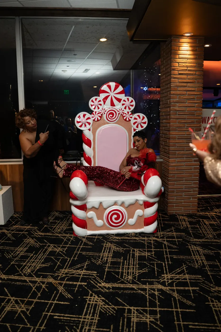 The candy-cane throne
