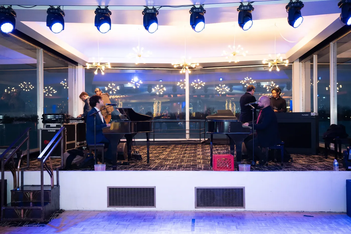 The stage and dance floor